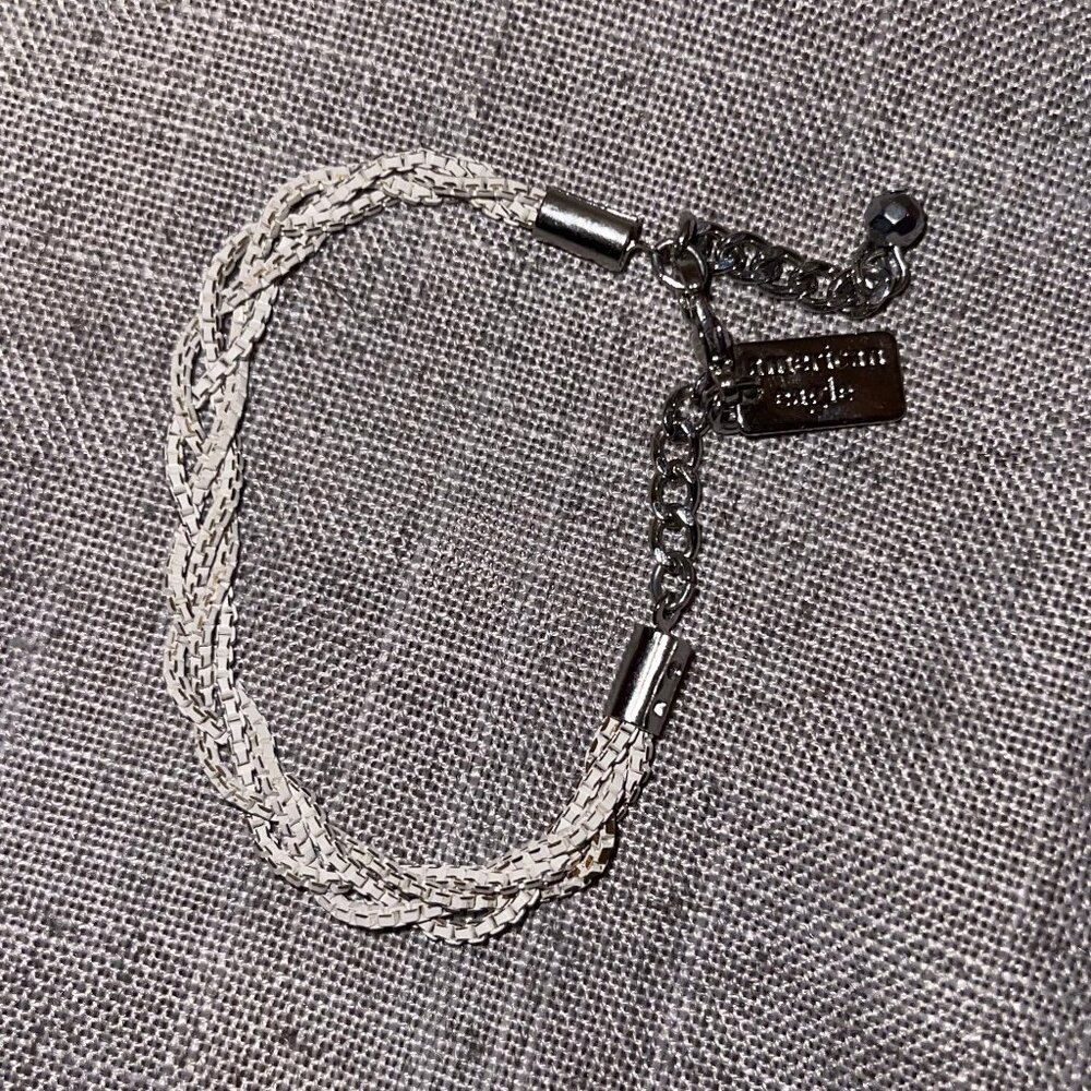 EUC White Braided American Eagle Bracelet